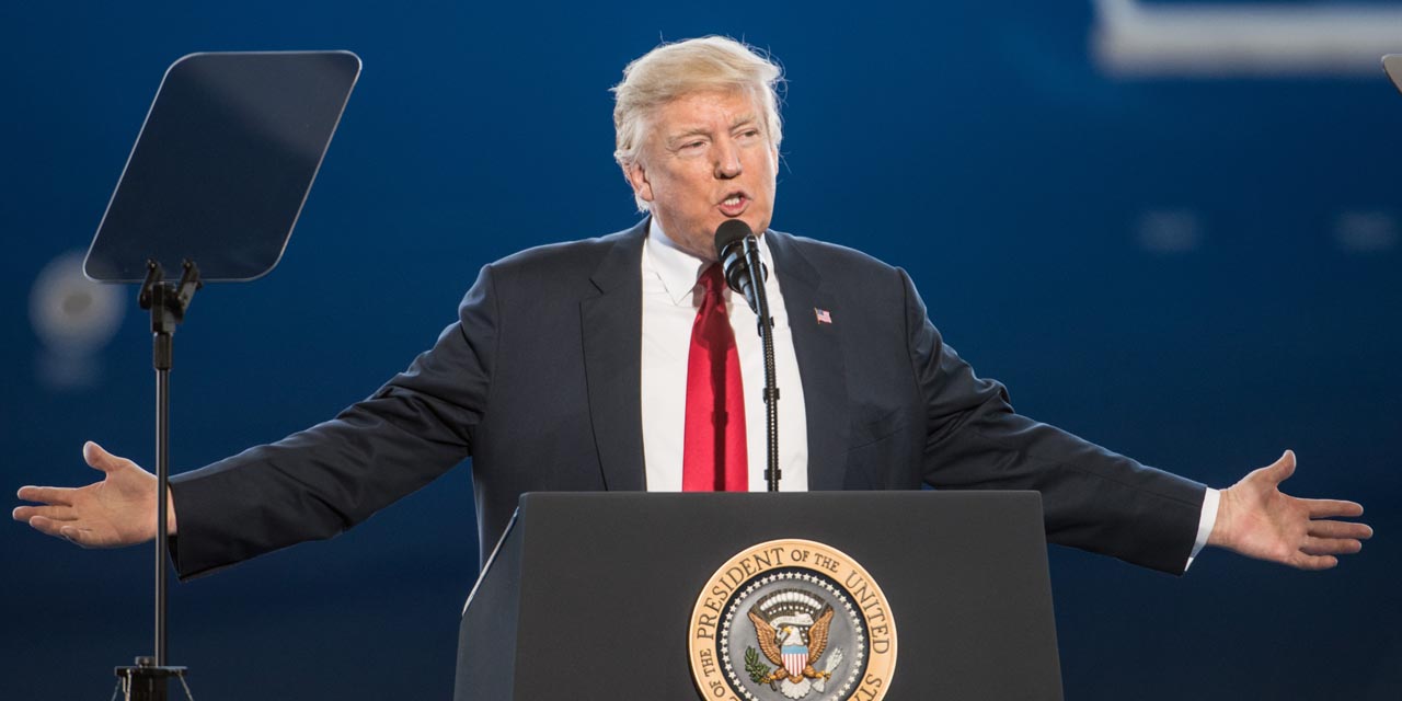 Donald Trump Visits S. Carolina Boeing Plant For Debut Of 787-10 Dreamliner