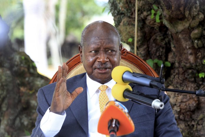 Uganda President Yoweri Museveni addresses the nation at his country home in Rwakitura