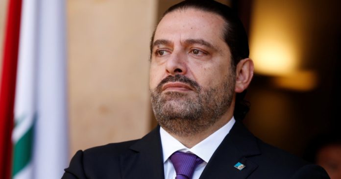 Lebanon's Prime Minister Saad al-Hariri is seen at the governmental palace in Beirut